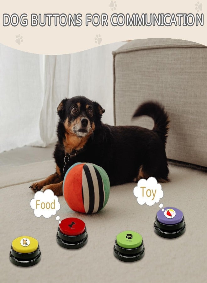 RIBOSY Set of 6 Dog Buttons, Recordable Button, Dog Training Buzzer with 50 Stickers, Record Playback Your Own Message to Teach Your Dogs Voice What They Want - Image 4